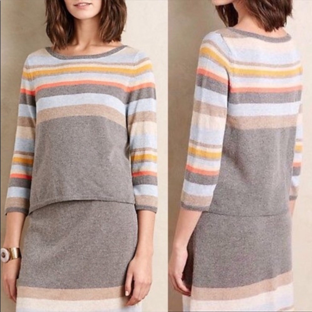 Anthropologie Moth wool cashmere striped sweater